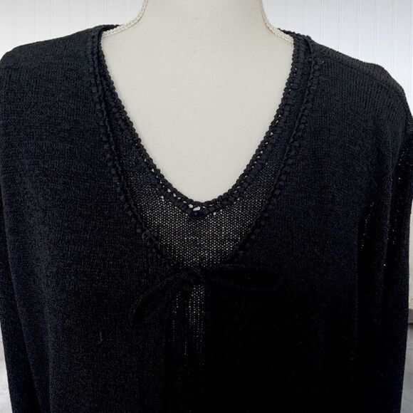 Lane Bryant Black Knit 3/4 Sleeve Cardigan Twinset Sweater Set Sz 18/20 **READ** - Picture 5 of 13